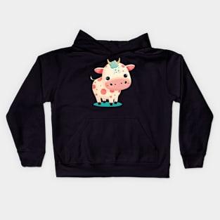 Cute Pink Cow Kids Hoodie